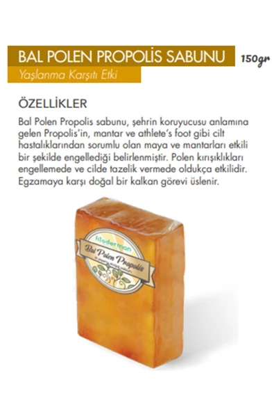Fitoderman Akne Önleyici & Canlandırıcı Doğal Bal Polen Propolis Bakım Sabunu 150 gr ürün görseli 1