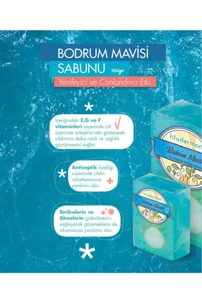 Fitoderman E Vitaminli Canlandırcı Doğal Bodrum Mavisi Bakım Sabunu 150 gr ürün görseli 1
