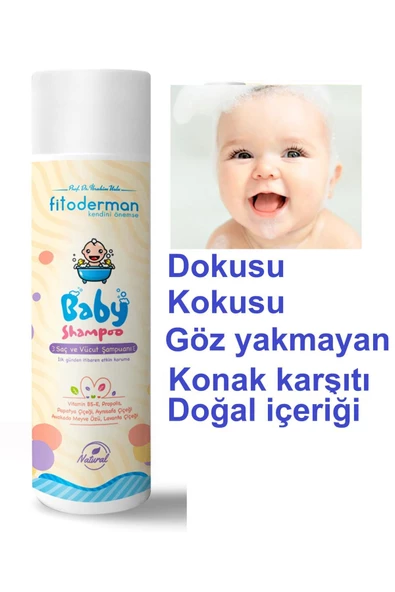 Fitoderman Kokusu, Dokusu, Göz Yakmayan, Konak Karşıtı Bebek Şampuanı ürün görseli 1