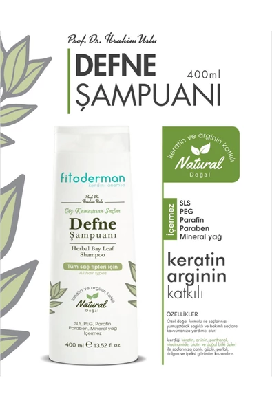Fitoderman Defne Özlü ,keratin, Arginin, Biotin Katkılı Dökülme Karşıtı Bitkisel Defne Şampuanı ürün görseli 1