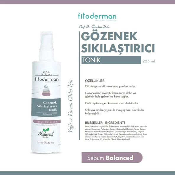 Fitoderman Besleyici & Gözenek Sıkılaştırıcı Ve Arındırıcı Tonik 225 ml ürün görseli 1