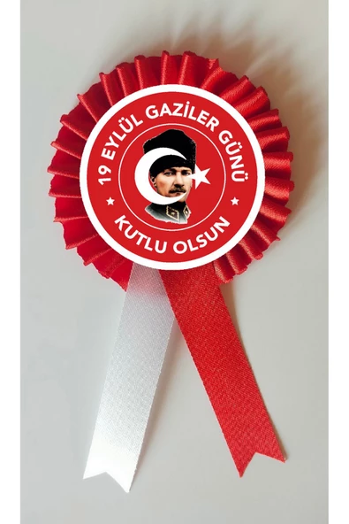 yıldızkurdelaankara 19 EYLÜL GAZİLER GÜNÜ SATEN KOKART ROZET 10 ADET ürün görseli 1