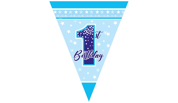 1 Yaş Fırst Bırthday Stars Boy Üçgen Bayrak Set 2,90 ürün görseli 1