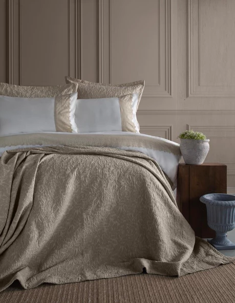 APRİCİTAS YATAK ÖRTÜLÜ NEVRESİM SET TOLEDO BEIGE ÇİFT KİŞİLİK ürün görseli 1