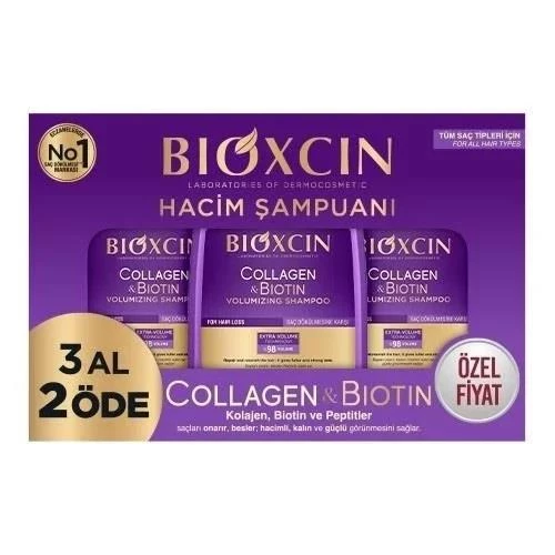 Bioxcin Collagen & Biotin Hacim Şampuan 3 Al 2 Öde 3 x 300 ml ürün görseli 1