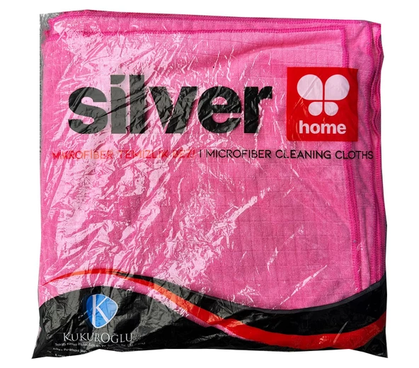 Silver Home Kareli Mikrofiber Temizlik Toz Cam Bezi -55 Gr. -300 Kalite -40x40 Cm. -20 Adetlik Paket ürün görseli 1