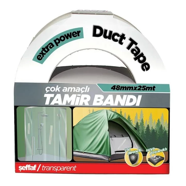 Çok Amaçlı Suya Dayanıklı Tamir Bandı Şeffaf 48mm*25m ürün görseli 1