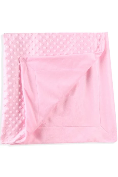 ŞMTSTYLE Pembe Nohut Kabartmalı Astarlı Bebek Battaniyesi ürün görseli 1