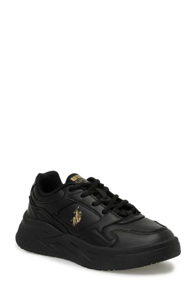 U.S.POLO ASSN MARTHA 4PR SİYAH ALTIN COMFORT CASUAL SPOR AYAKKABI ürün görseli 1