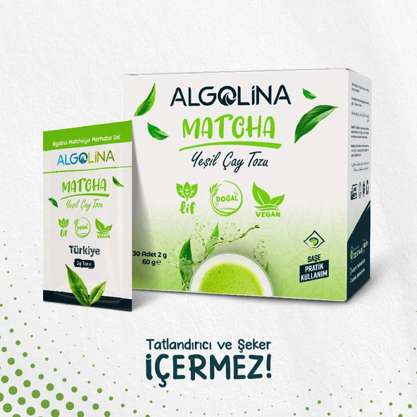 Matcha Çayı 30'lu Saşe (60 GR) - Katkısız Maça Tozu ürün görseli 1