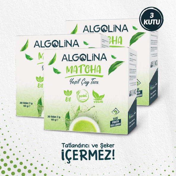 Matcha Çayı 30'lu Saşe (60 GR) - Katkısız Maça Tozu (3 Kutu) ürün görseli 1