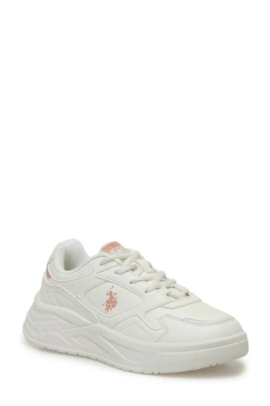 U.S.POLO ASSN MARTHA 4PR BEYAZ PUDRA COMFORT CASUAL SNEAKER SPOR AYAKKABI ürün görseli 1