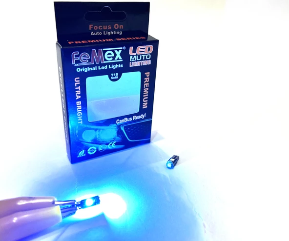 FEMEX PREMİUM 10'LU T5 LED 3030 CHİPSET 3SMD MİNİ LED AMPUL TURKUAZ ürün görseli 1
