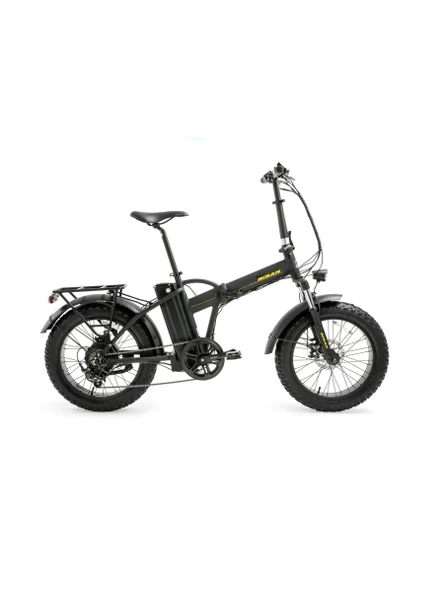 Bisan E-Folding F2 Shimano 7 Vites Disk Fren 20 Jant Elektrikli Katlanır Bisiklet Siyah Sarı ürün görseli 1