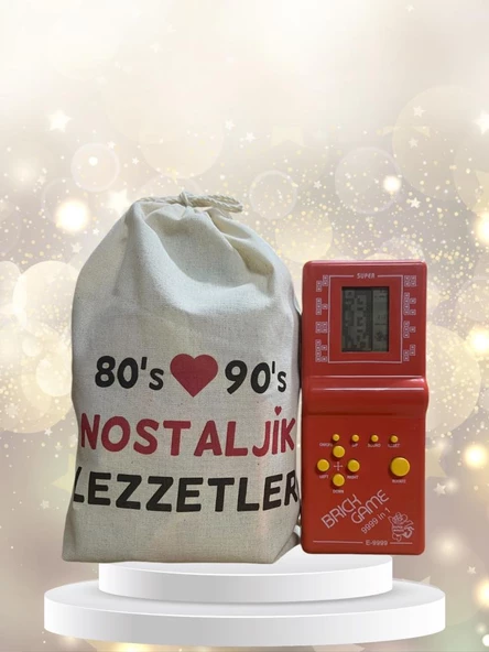 Kese Kırmızı Tetrisli Nostaljik Hediye Paketi 80'ler 90'lar ürün görseli 1