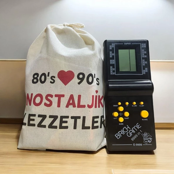 Kese Siyah Tetrisli Nostaljik Hediye Paketi 80'ler 90'lar ürün görseli 1