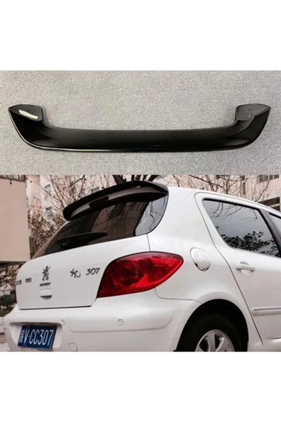 Peugeot 307 Spoiler Uyumlu ABS Plastik Piano Black Parlak Siyah ürün görseli 1