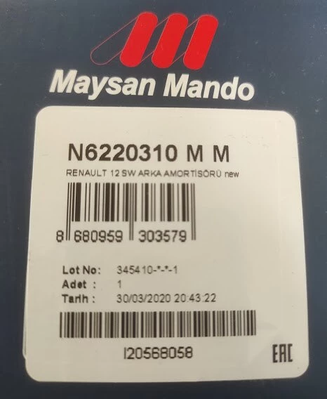 Renault R12 Toros Sw Arka Amortisör Maysan 7702127209 ürün görseli 1