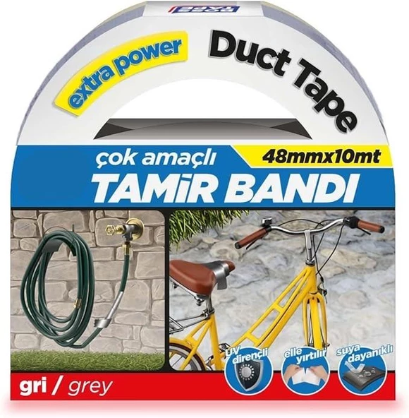 Çok Amaçlı Suya Dayanıklı Tamir Bandı Gri 48mm*10m ürün görseli 1