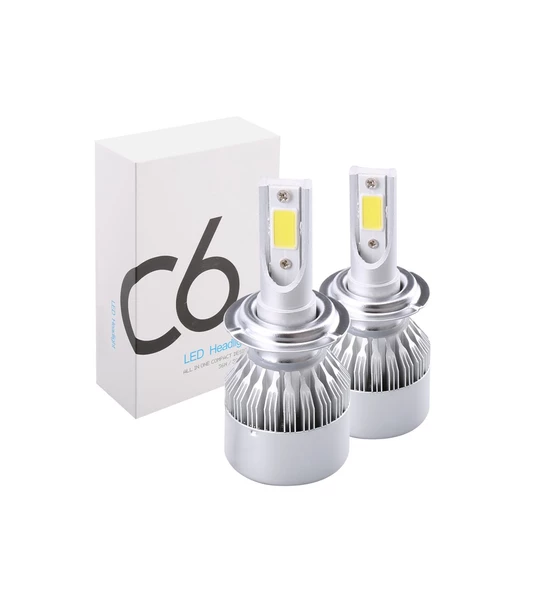 C6 9006 Led Xenon Ampul Şimşek Etkili Beyaz 3800 Lumen ürün görseli 1