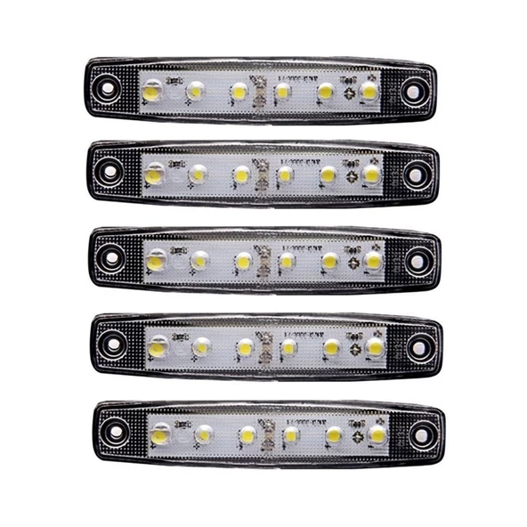 Beyaz Parmak Led Dorse Lamba 6 Ledli 12-24V 5'li ürün görseli 1
