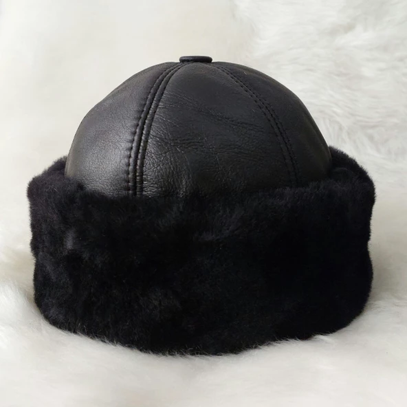 Klasik Siyah Silky Deri Börk ürün görseli 1