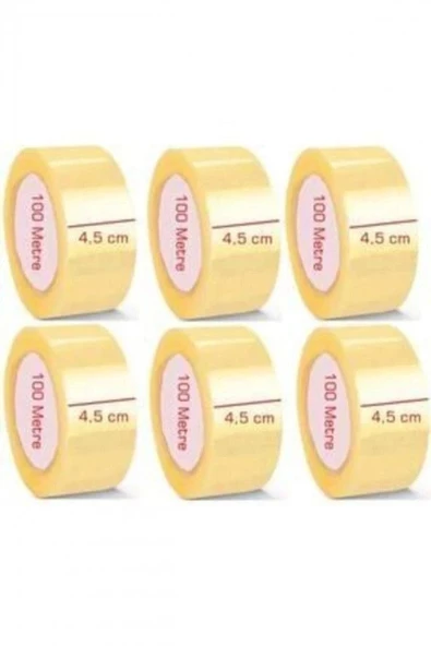 6 Adet 100 Metre Koli Bandı Kopmayan Koli Bandı Güçlü Koli Bandı ürün görseli 1