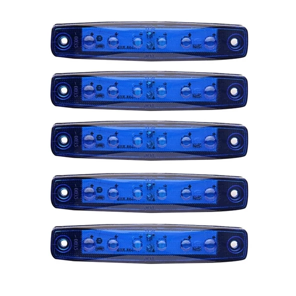 Mavi Parmak Led Dorse Lamba 6 Ledli 12-24V 5'li ürün görseli 1