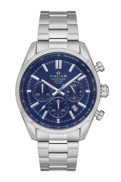 NACAR Safir Cam Metal Erkek Kol Saati NC34-290713-ALM ürün görseli 1