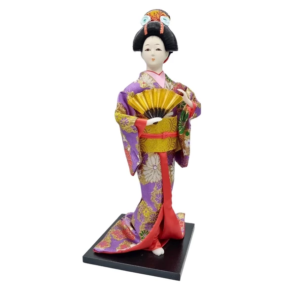 Japon Kimonolu Geyşa Bebek Kabuki Biblo 30 cm No.4 ürün görseli 1
