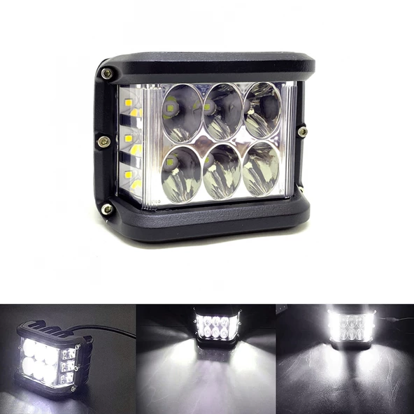 Off Road Led Projektör Çalışma Sis Lambası Beyaz 3 Modlu Beyaz Flashlı 12 Ledli ONP0524 ürün görseli 1
