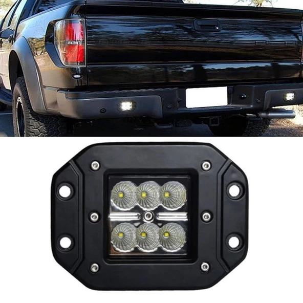 Off Road Led Projektör Çalışma Sis Lambası Gömme Tip Beyaz 6 Ledli ONG29 ürün görseli 1