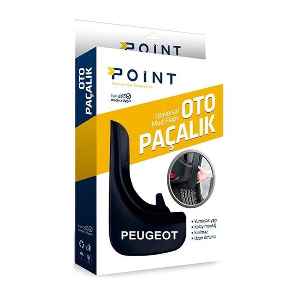 Peugeot Paçalık Tozluk Çamurluk Universal Siyah 2'li ürün görseli 1