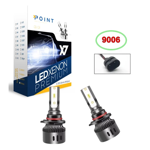 X7 Premium Led Xenon 9006/HB4 Mini Slim Şimşek Etkili Garantili Beyaz ürün görseli 1