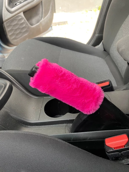 Yumuşak Peluş El Freni Süsü Fuşya Pembe ürün görseli 1