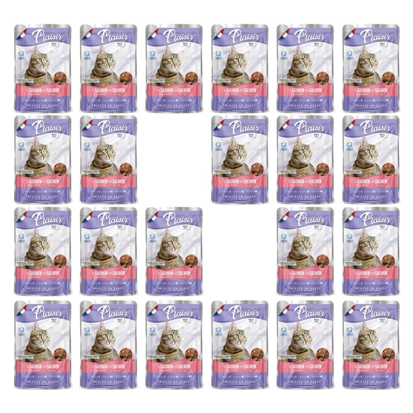 Plaisir 100Gr Pouch Salmon and Cod Somon Morina Etli 22Adet Kedi Maması ürün görseli 1