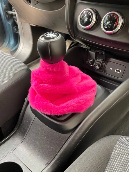 Yumuşak Peluş Vites Körüğü Vites Süsü Fuşya Pembe ürün görseli 1