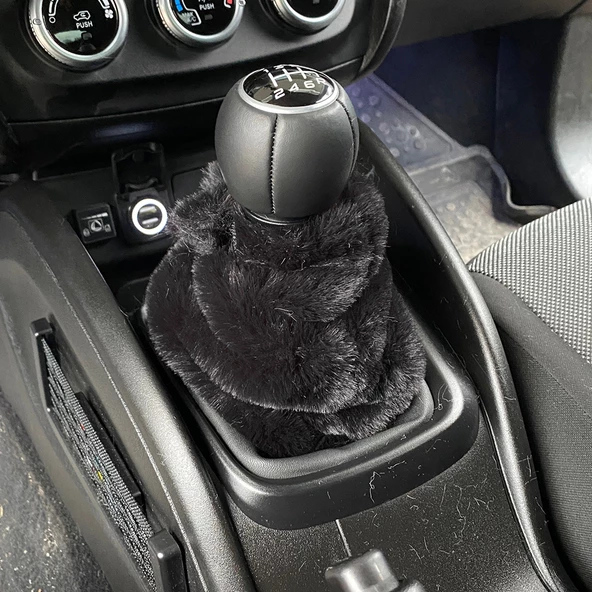Yumuşak Peluş Vites Körüğü Vites Süsü Siyah ürün görseli 1