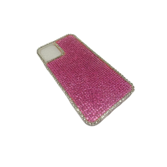 iPhone 12 Mini Uyumlu Kristal Taşlı Telefon Kılıfı Pembe ürün görseli 1