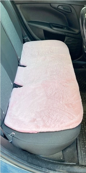 Yumuşak Tüylü Peluş Serme Oto Koltuk Koruyucu Minder Arka Pudra Pembe ürün görseli 1