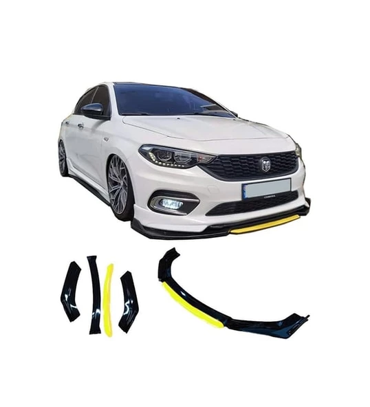 Universal FC5 Model Tampon Eki Ön Lip 4 Parça Siyah Sarı ürün görseli 1