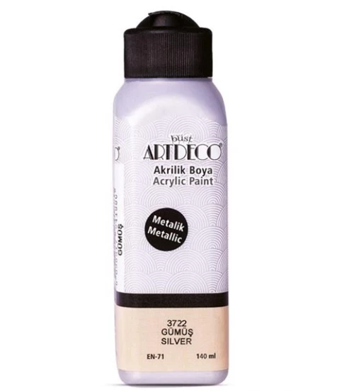 Artdeco Metalik Akrilik Boya 140 Ml Gümüş ürün görseli 1