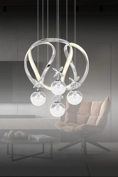 Eray Aydınlatma 1688-50 KR 4 Toplu Krom Led Avize ürün görseli 1