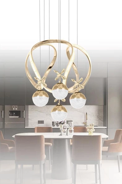 Eray Aydınlatma 1688-50 SR 4 Toplu Gold Led Avize ürün görseli 1