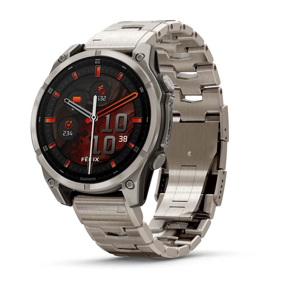Garmin Fenix 8 – 47mm AMOLED Sapphire Titanyum Vented Titanyum Kayışlı ürün görseli 1