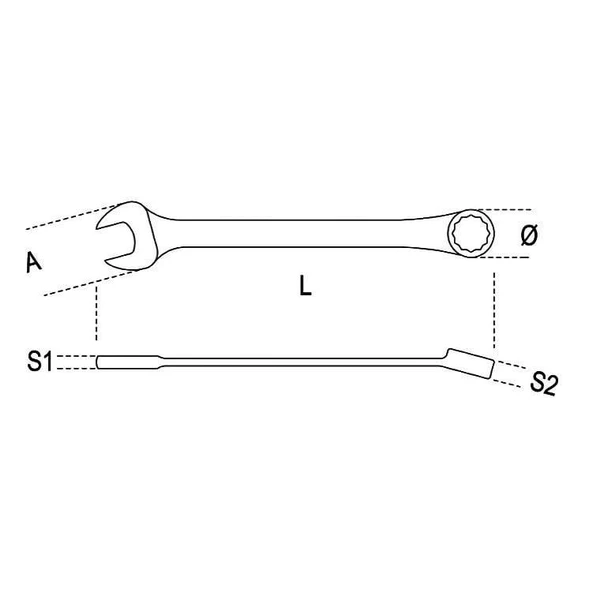 Beta 142SN Mafsallı Cırcır Anahtar 9x9mm - Resim 2