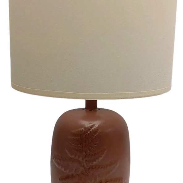 Yaprak Desenli Polyester Abajur Gül Kurusu - Resim 2