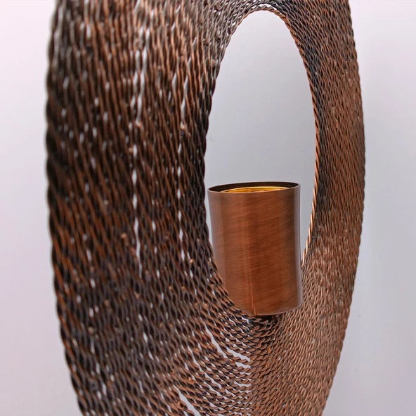 Annular Dekoratif Abajur Krom - Resim 4