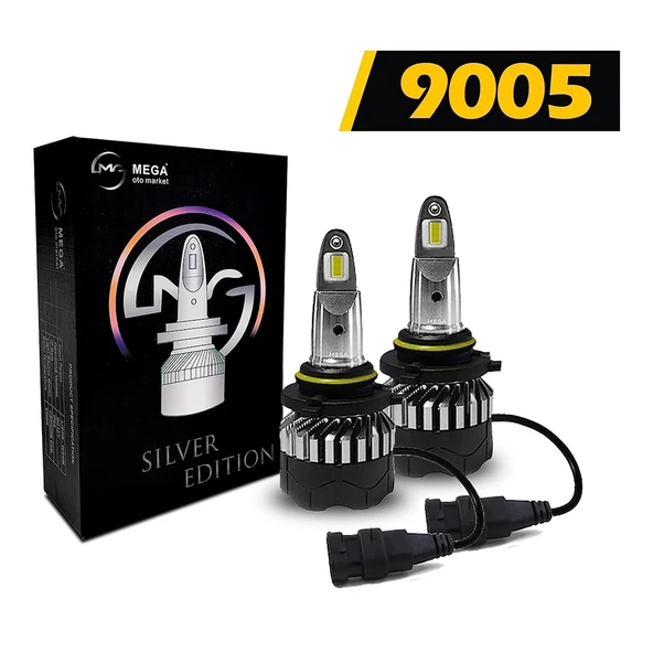 Mega Oto Market Slim Led Silver Edition Xenon Far Lambası Beyaz Renk CSP 9005 Soket ile Uyumlu ürün görseli 1
