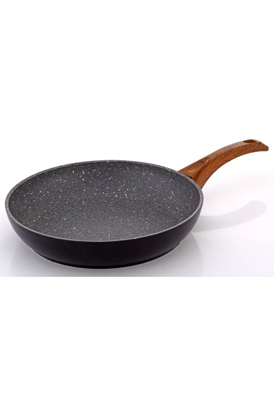 Bonera Vogue 28cm Ahşap Kulp Detaylı Granit Tekli Tava ürün görseli 1